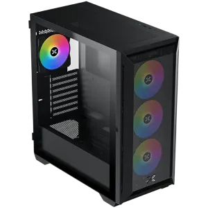 Xigmatek Master X II Pro (Black, ATX, U3x1 & U2x2, Front Meshed Grill & Left TG, 4PCS Z20A & ARGB PCB)