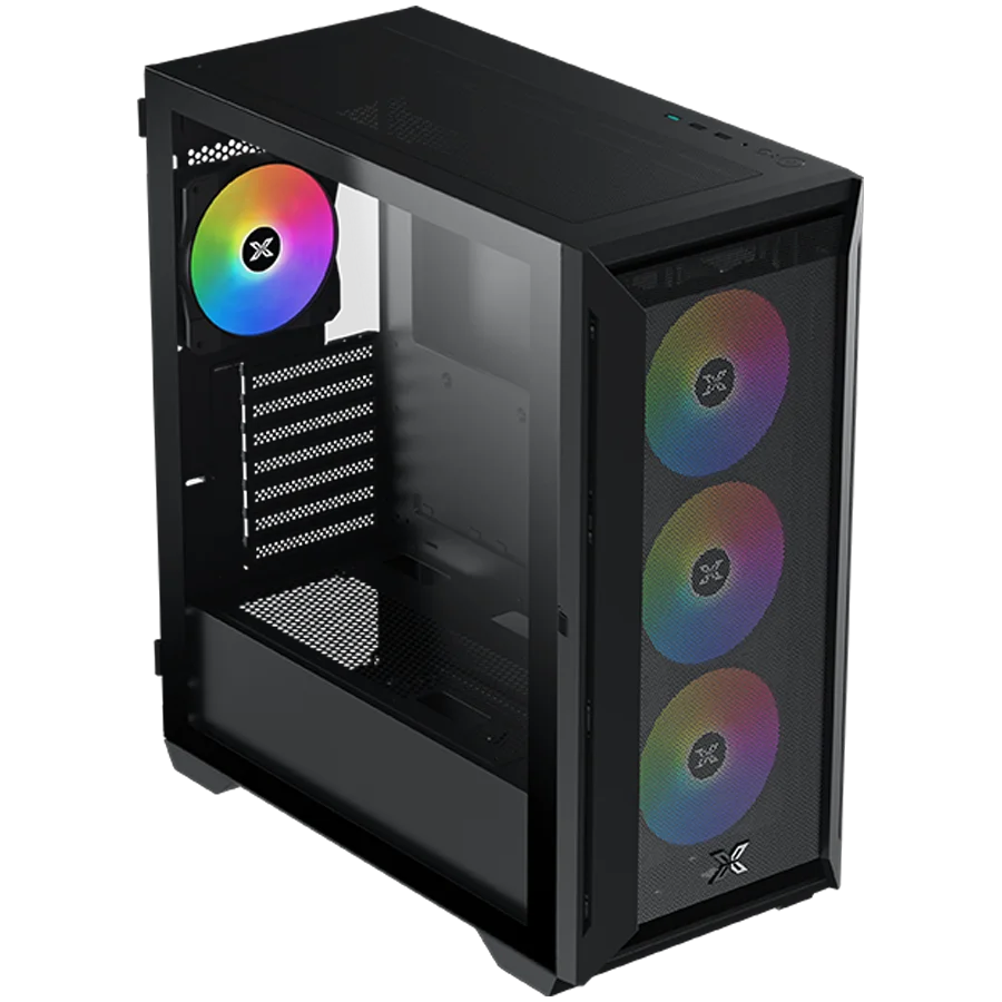 Xigmatek Master X II Pro (Black, ATX, U3x1 & U2x2, Front Meshed Grill & Left TG, 4PCS Z20A & ARGB PCB)