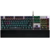 CANYON Nightfall GK-7, Wired Gaming Keyboard,Black 104 mechanical switches,60 million times key life, 22 types of lights,Removable magnetic wrist rest,4 Multifunctional control knob,Trigger actuation 1.5mm,1.6m Braided cable,US layout,dark grey, size:435*