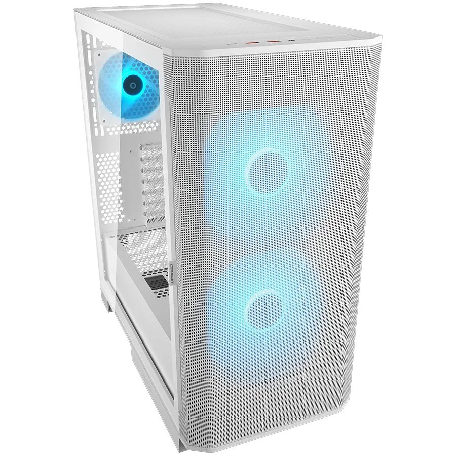 COUGAR AIRFACE FLO RGB PC Case, Mid Tower, White