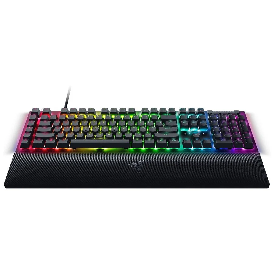 Razer BlackWidow V4 Mechanical Gaming Keyboard, US Layout, Green Switch, Razer Chroma™ RGB, 6 Macro Keys, Lubricated Stabilizers, Media Keys, Magnetic Wrist Rest, Up to 8000 Hz Polling Rate, Detachable Type C Cable