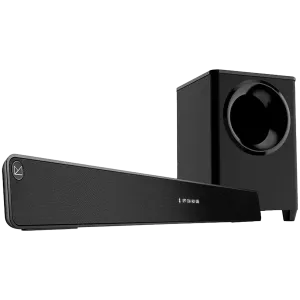 F&D HT-388D 2.1 Wireless Soundbar with Subwoofer, 120W RMS (20Wx2+80W), Full-range speaker: 52x92mm + 8'' Subwoofer, BT 5.3/Optical/AUX/HDMI/USB/LED Display/Remote Control/Wooden/Black, EANs soundbar: 6924053407224, subwoofer: 6924053407231