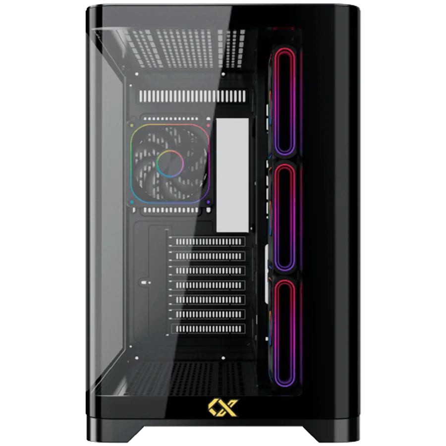 Crystal Storm V2 EN49392 (BK,EATX,U3+U2,Front Curved & Left TG,3PCS J22A PWM Reverse & 1PC J22A PWM,ARGB PCB)