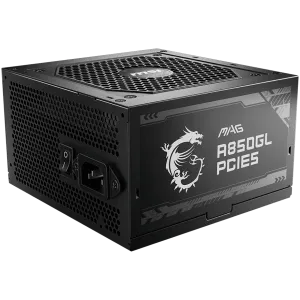MSI MAG A850GL PCIE5, 850W, 80 Plus Gold, 120mm Fluid Dynamic Bearing Fan, Protections: OCP/OVP/OPP/OTP/SCP, Dimensions: 150mmx140mmx86mm, 7Y Warranty