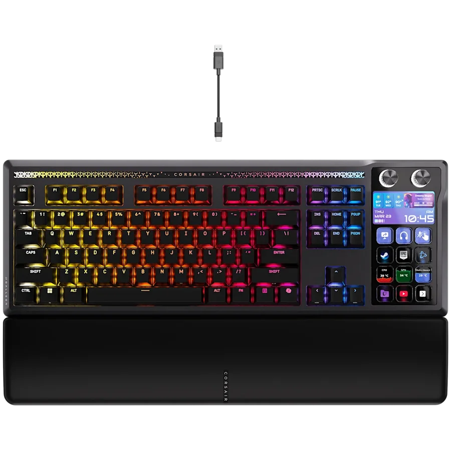 CORSAIR GALLEON 100 SD RGB Mechanical Gaming Keyboard, Backlit RGB LED, CORSAIR MLX Pulse, Black, Black PBT Keycaps CORSAIR GALLEON 100 SD RGB Mechanical Gaming Keyboard, Backlit RGB LED, CORSAIR MLX Pulse, Black, Black PBT Keycaps