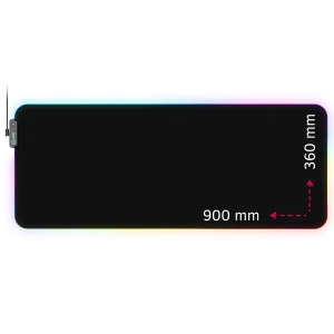 Lorgar Steller 919, Gaming mouse pad, High-speed surface, anti-slip rubber base, RGB backlight, USB connection, Lorgar WP Gameware support, size: 900mm x 360mm x 3mm, weight 0.635kg