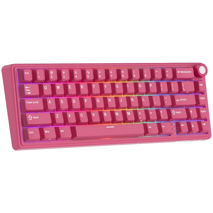 ROYAL KLUDGE R65 Berry Red Gaming Keyboard Cream Switch
