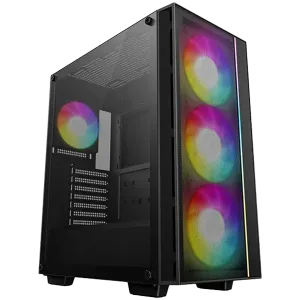 DeepCool MATREXX55 MESH V4 C, Mid Tower, Mini-ITX/Micro-ATX/ATX, 1xUSB3.0, 1x Type-C, 1xAudio, LED Button, 3x140mm ARGB Fans, 1x120mm ARGB Fan, ARGB LED Strip, Tempered Glass, Mesh Panel, Black, R-MATREXX55-BCAGA4-G-4