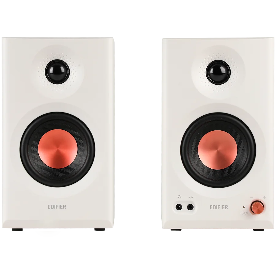 Edifier MR3 Active Studio Monitors, BT V5.4, RCA, AUX, 1-inch Tweeters, 3.5-inch Drivers, 36W (RMS), Tone Control Dials, White Edifier MR3 Active Studio Monitors, BT V5.4, RCA, AUX, 1-inch Tweeters, 3.5-inch Drivers, 36W (RMS), Tone Control Dials, White
