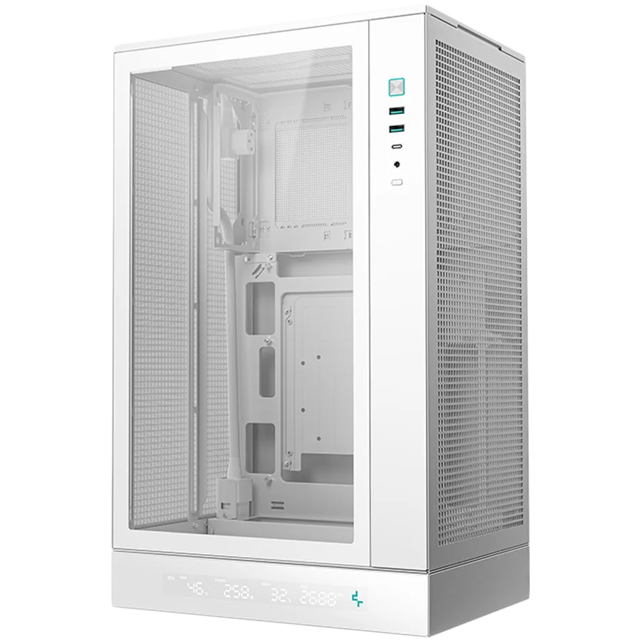 DeepCool CH270 DIGITAL WH, Mini Tower, Mini-ITX/Micro-ATX, 2xUSB3.0, 1xType-C Gen 2, 1xAudio/Mic, Mesh Panel, White, R-CH270-WHNDM0-G-1, 2Y