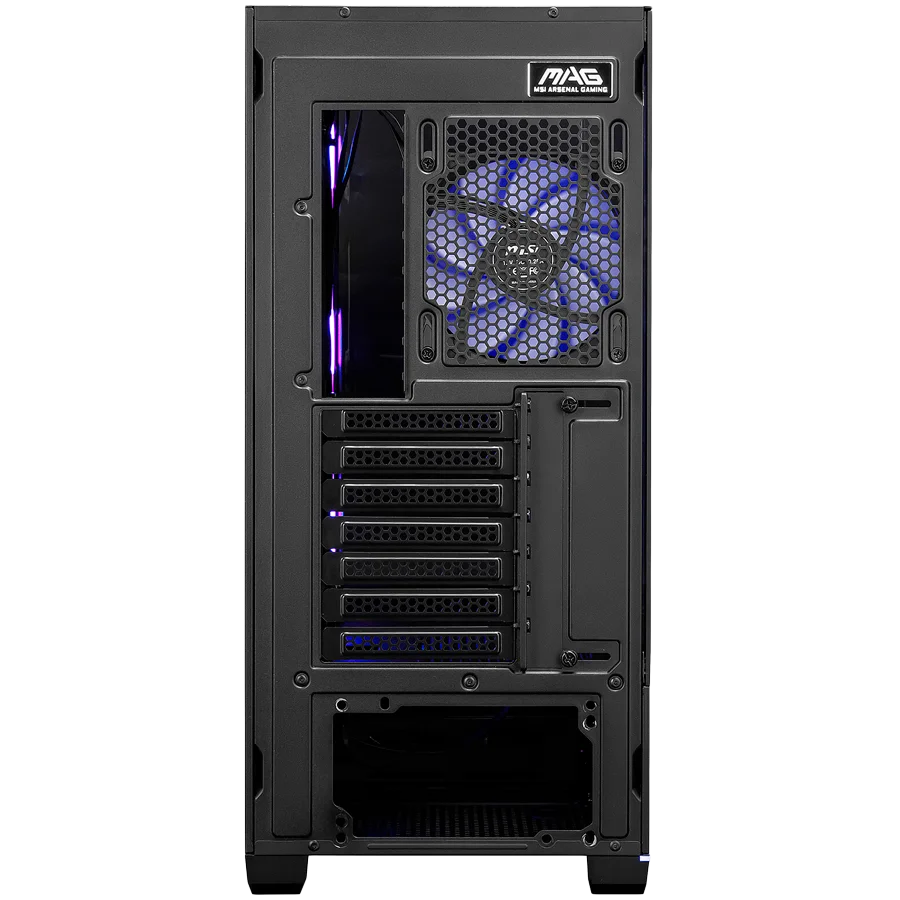 MSI MAG PANO 110R PZ, Mid-Tower, ATX/M-ATX/ITX, 2x USB 3.2, 1x USB Type-C 20Gbs, 1x Audio/Mic, LED Button, ARGB Hub, 4x 120mm ARGB Fans, ARGB Fan Hub, Mesh Panel, Tempered Glass, Black