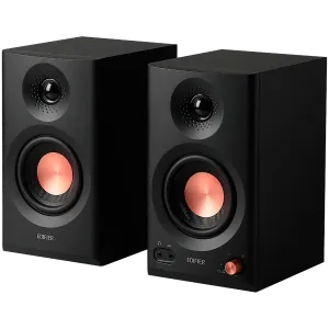 Edifier MR3 Active Studio Monitors, BT V5.4, RCA, AUX, 1-inch Tweeters, 3.5-inch Drivers, 36W (RMS), Tone Control Dials, Black