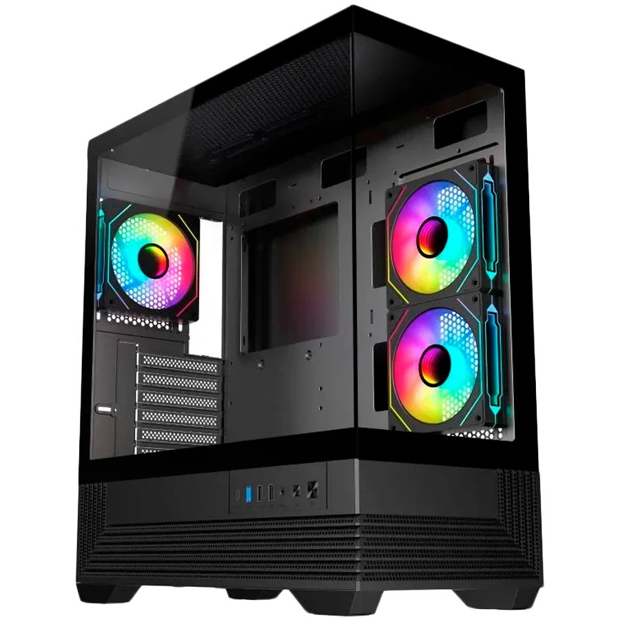 Chassis V-GAMING DARK REAPER VG-DR3F USB3.0 USB2.0 Type C without PSU Black