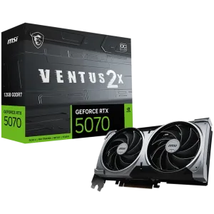 MSI Video Card Nvidia GeForce RTX 5070 12G VENTUS 2X OC, 12GB GDDR7, 192bit, Effective Memory Clock: 28000MHz, Boost: 2542 MHz, 6144 CUDA Cores, PCIe 5.0, 3x DP 2.1b, HDMI 2.1b, RAY TRACING, Dual Fan, 1x16pin, 650W Recommended PSU, 3Y