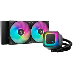 DeepCool LE240 V2, 240mm CPU Liquid Cooler, 2x120mm PWM ARGB Fans, ARGB block, Black, LGA1851/1700/1200/1151/1150/1155, AMD AM5/AM4, R-LE240-BKAMMC-G-2