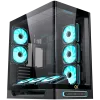Heaven Air EN49590 (BK,U3x2+Type C,Curved TG,6PCS J20A PWM Reverse & 2PCS J20A PWM,ARGB & PWM Remote Control Box)