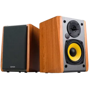 Edifier R1010BT Bookshelf Speakers, Bluetooth V5.1, Dual RCA Inputs, 4-inch  Mid-Bass Drivers 0.5-inch Tweeters, 24 W RMS, Brown