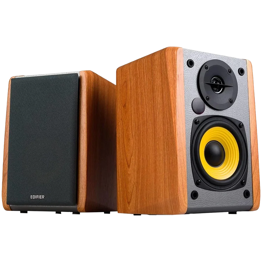 Edifier R1010BT Bookshelf Speakers, Bluetooth V5.1, Dual RCA Inputs, 4-inch  Mid-Bass Drivers 0.5-inch Tweeters, 24 W RMS, Brown