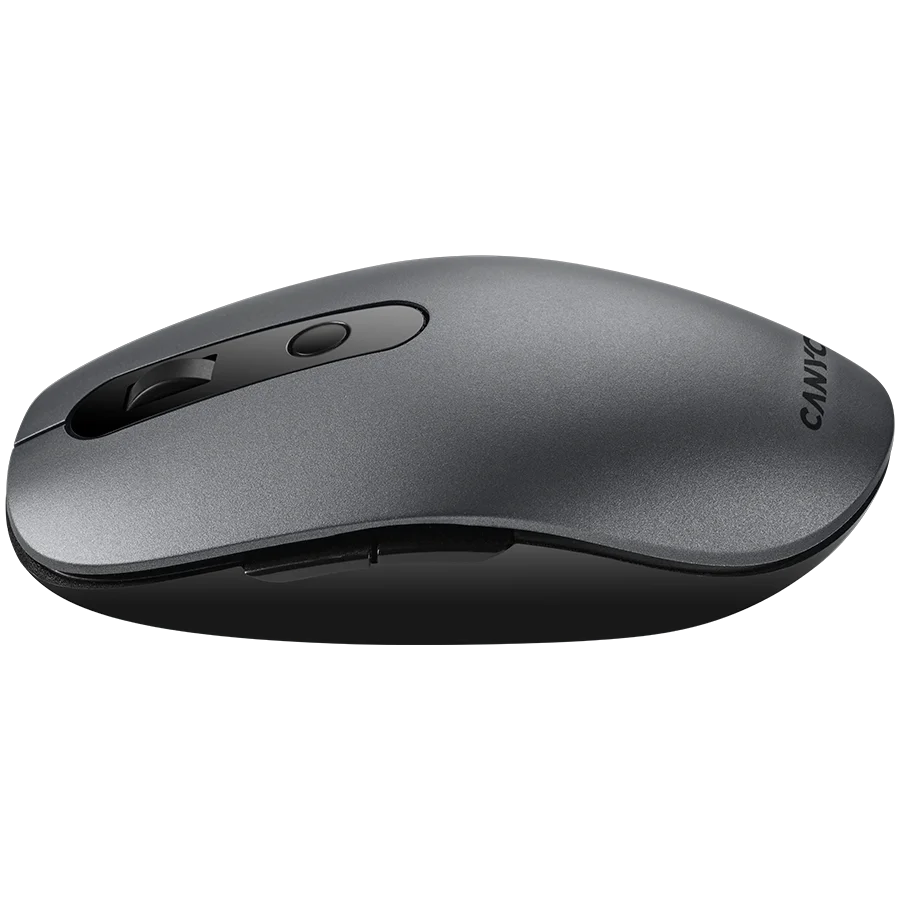 CANYON MW-9, 2 in 1 Wireless optical mouse with 6 buttons, DPI 800/1000/1200/1500, 2 mode(BT/ 2.4GHz), Battery AA*1pcs, Grey, 65.4*112.25*32.3mm, 0.092kg