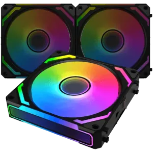 Starlink Ultra, EN40412, 3PCS Black Easy Clip On & Smart Link Fan,ARGB & PWM Cable,Galaxy II Fan Control Box & Remote,Color Box