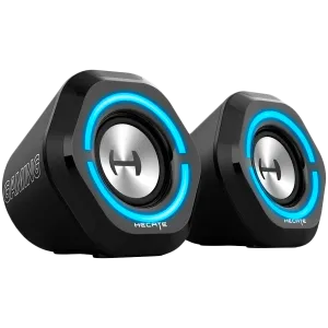 Edifier G1000 2.0 Audio System, BT V5.3, USB, AUX, 2.5-inch Drivers, RGB Lighting, 5W (RMS), Black