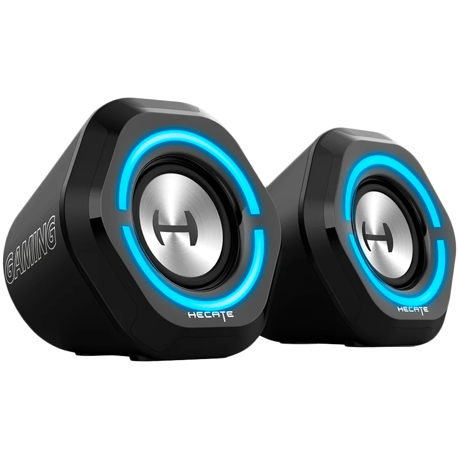 Edifier G1000 2.0 Audio System, BT V5.3, USB, AUX, 2.5-inch Drivers, RGB Lighting, 5W (RMS), Black