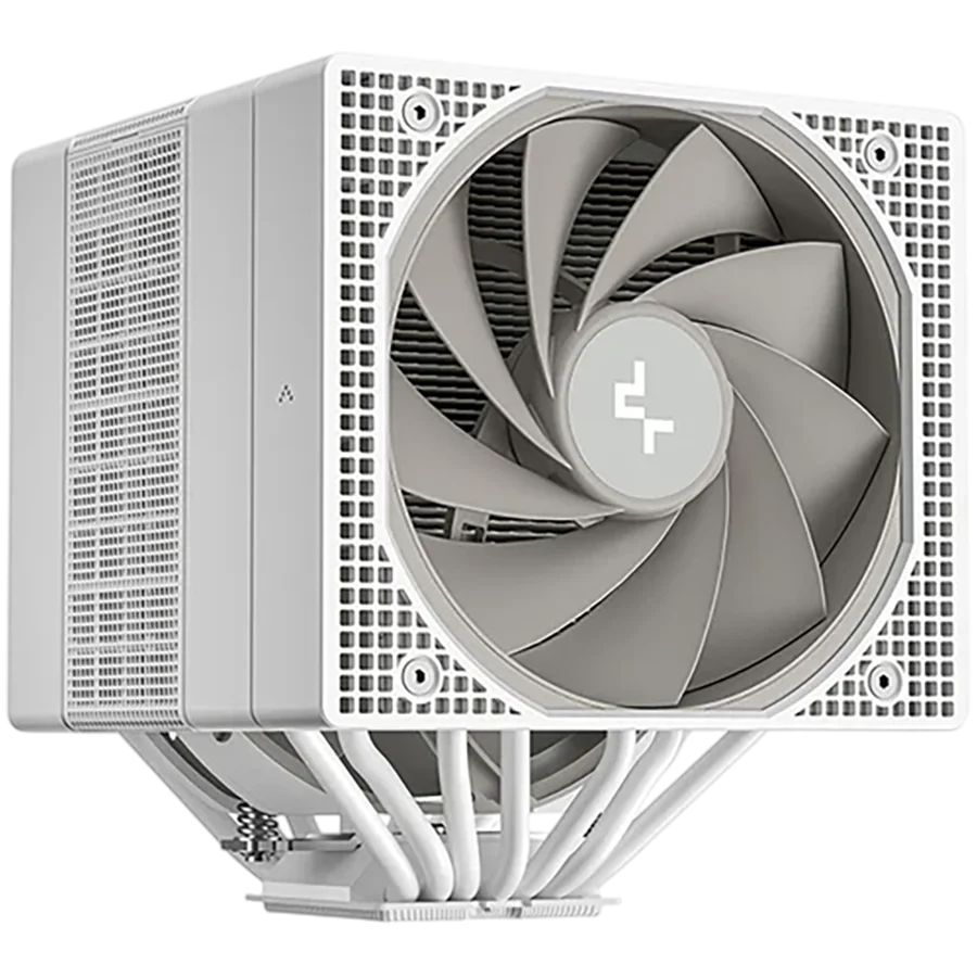 DeepCool ASSASSIN VC ELITE WH, CPU Air Cooler, 1x120mm + 1x140mm FDB Fans, Fan Speed Switch, Vapor Chamber, 7 Heatpipes, White, LGA20xx/1851/1700/1200/115x, AMD AM5/AM4, 144x147x164 mm(LxWxH), R-ASN4-WHNVNN-GJD, 6Y