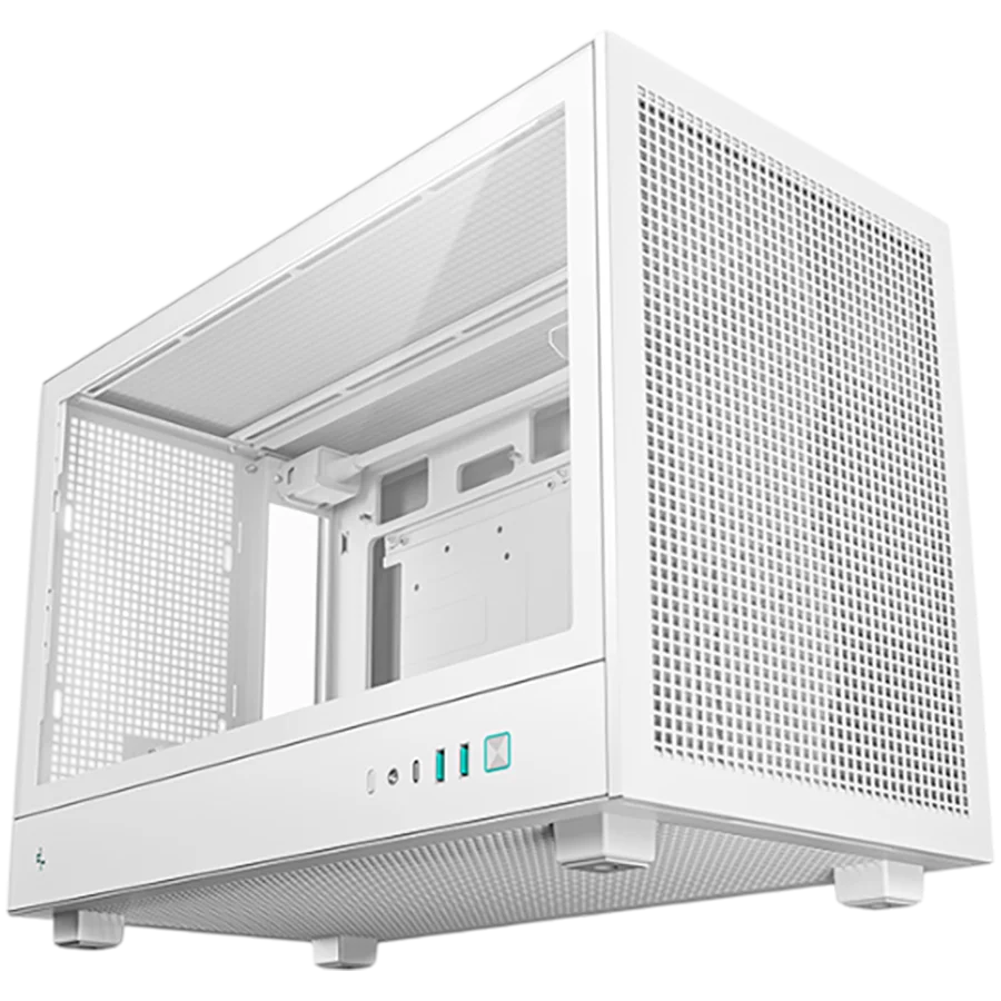 DeepCool CH260 WH, Mini Tower, Mini-ITX/Micro-ATX, 2xUSB3.0, 1xType-C Gen 2, 1xAudio, Mesh Panel, White, 2Y, R-CH260-WHNGM0-G-1