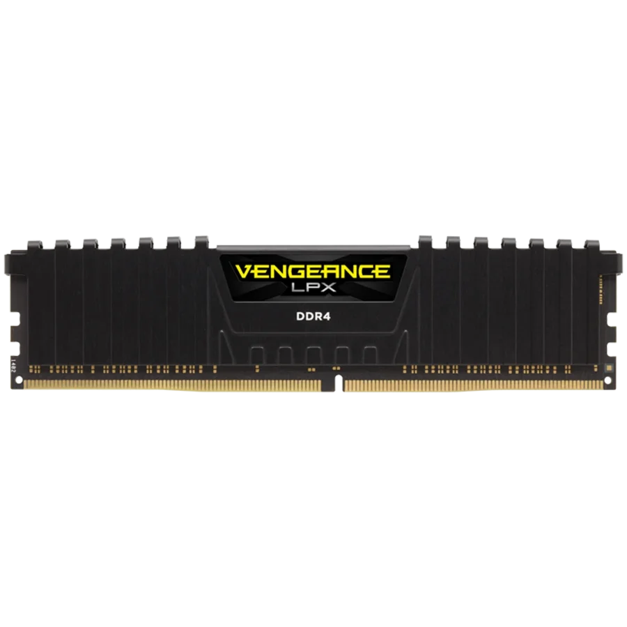 CORSAIR DDR4, 3200MHz 8GB 1x8GB Dimm, Unbuffered, Single Rank, 16-20-20-38, XMP 2.0, Vengeance LPX black Heatspreader, Black PCB, 1.35V