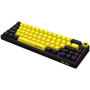 LORGAR KBP70MW, Wireless 65% Mechanical Gaming Keyboard Pro, Black/yellow, EN layout