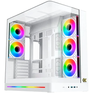 PANO II AIR Arctic EN48524 (WH,EATX,U3x2+Type C,Mesh Top+Curved TG,6PCS H22A WH Reverse & 2PCS H22A WH,ARGB & PWM Remote Control)