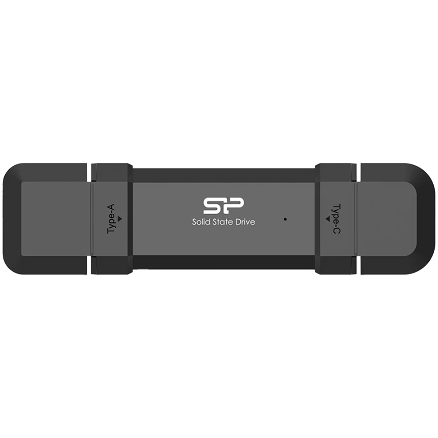 Silicon Power 500GB DS72 Dual USB-C/USB 3.2 Gen 2, Portable External SSD, Steam Deck and iPhone 15 Pro, R/W: up to 1050MB/s; 850MB/s, Black