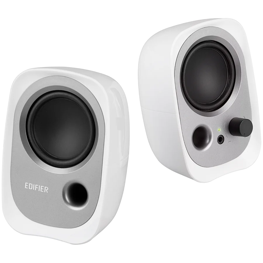 Edifier R12U 2.0 Audio System, USB, AUX, 2.25-inch Drivers, 4W (RMS), Volume Control, White