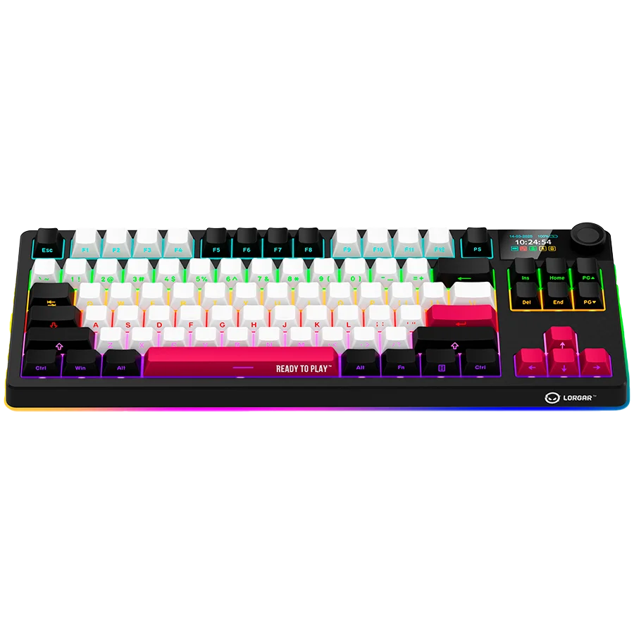 LORGAR KBP70TKLW, Wireless TKL Mechanical Gaming Keyboard Pro, Black/red, EN layout