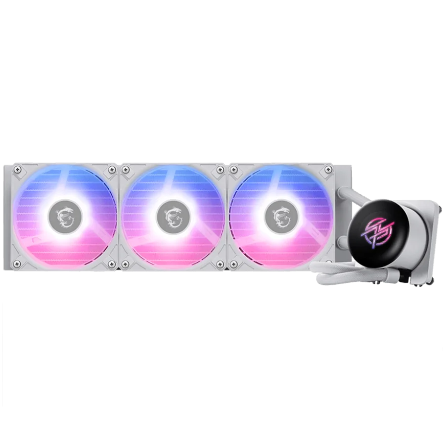MSI MPG CORELIQUID P13 360 WHITE, 3x120mm Pre-installed CycloBlade 9 ARGB Daisy Chain Fans, 2.1-inch LCD screen, Copper Base, UNI BRACKET, Intel LGA 1700/1851, AMD AM5/AM4, 5Y Warranty