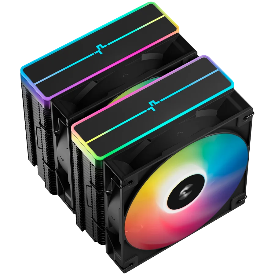 DeepCool AG620 BK ARGB V2, CPU Air Cooler, 2x120mm ARGB PWM Fan, Core Touch Technology 2.0, 6 Heatpipes, LGA1851/1700/1200/115x, AMD AM5/AM4, 129x136x161 mm(LxWxH), 2Y, R-AG620-BKAMMN-GJD