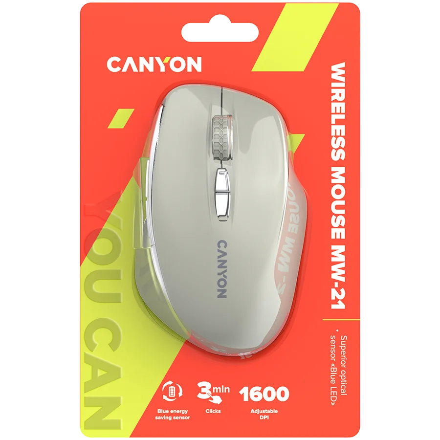 CANYON mouse MW-21 BlueLED 7buttons Wireless Cosmic Latte