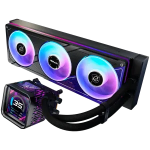 Asrock PHANTOM GAMING 360 LCD, AiO liquid cooler, ARGB, IPS LCD, 360 mm radiator, AM5, AM4, LGA1851, LGA1700, 90-APGA36-BAAGA5, 6Y