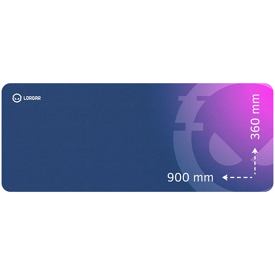 Lorgar Main 139, Gaming mouse pad, High-speed surface, Purple anti-slip rubber base, size: 900mm x 360mm x 3mm, weight 0.6kg Lorgar Main 139, Gaming mouse pad, High-speed surface, Purple anti-slip rubber base, size: 900mm x 360mm x 3mm, weight 0.6kg