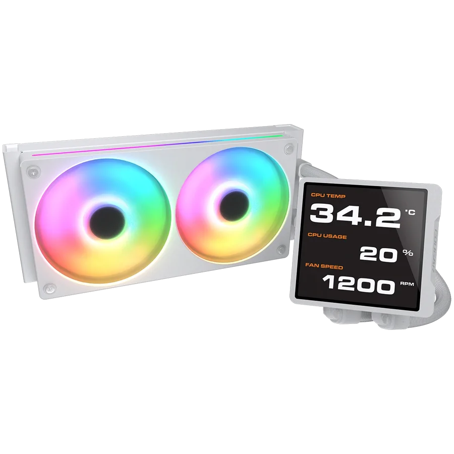 COUGAR Poseidon Vistek Pro ARGB 240 AiO Liquid Watercooling - White