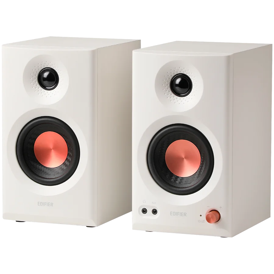Edifier MR3 Active Studio Monitors, BT V5.4, RCA, AUX, 1-inch Tweeters, 3.5-inch Drivers, 36W (RMS), Tone Control Dials, White Edifier MR3 Active Studio Monitors, BT V5.4, RCA, AUX, 1-inch Tweeters, 3.5-inch Drivers, 36W (RMS), Tone Control Dials, White
