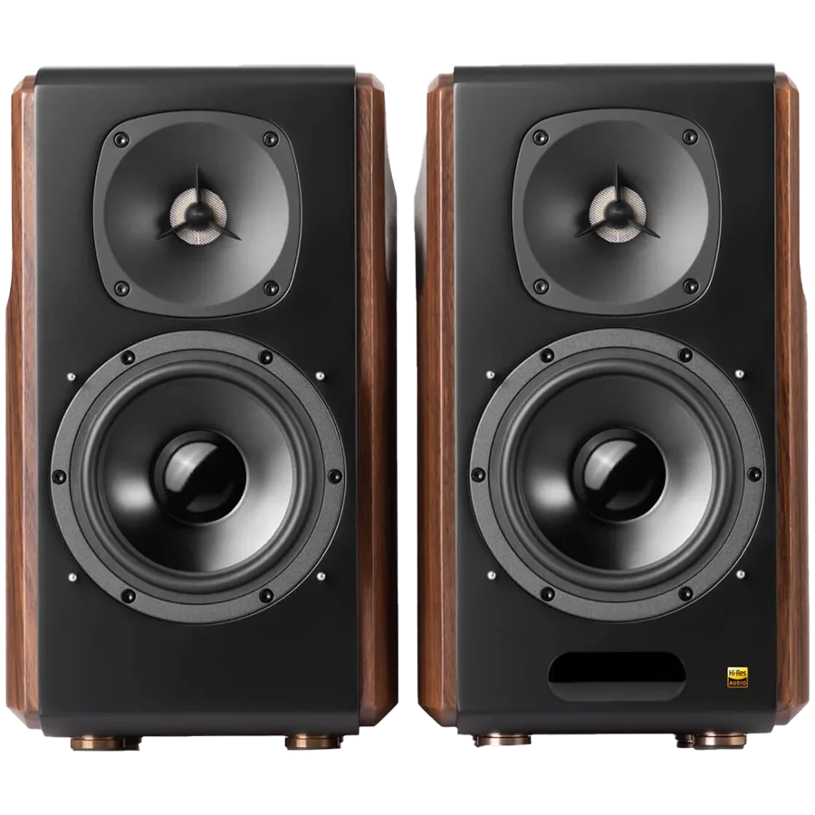 Edifier S2000MKIII Active Bookshelf Speakers, Bluetooth V5.0, Optical, Coaxial, Dual RCA Inputs, Planar diaphragm tweeters and aluminum diaphragm drivers, 130W (RMS), 4 EQ Presets, Control Knobs and Remote Control, Brown