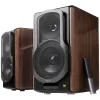 Edifier S2000MKIII Active Bookshelf Speakers, Bluetooth V5.0, Optical, Coaxial, Dual RCA Inputs, Planar diaphragm tweeters and aluminum diaphragm drivers, 130W (RMS), 4 EQ Presets, Control Knobs and Remote Control, Brown