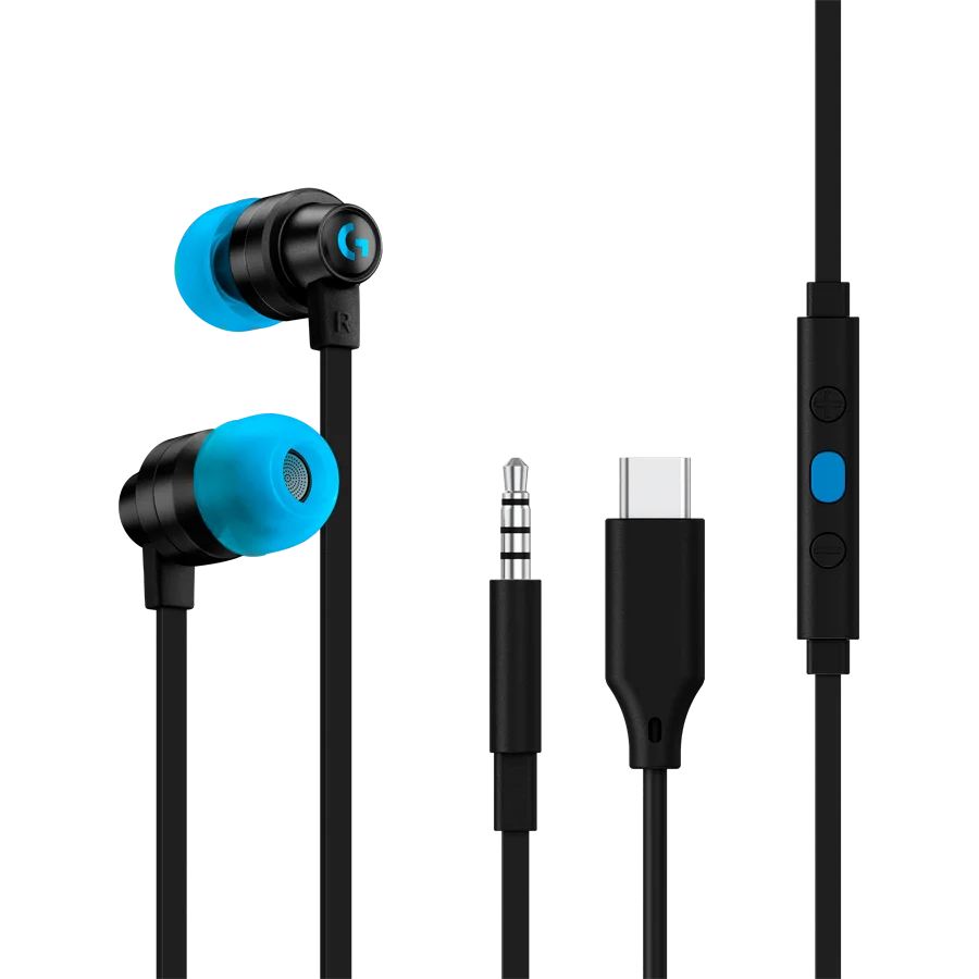 LOGITECH G333 Wired Gaming Earphones - BLACK - 3.5 MM