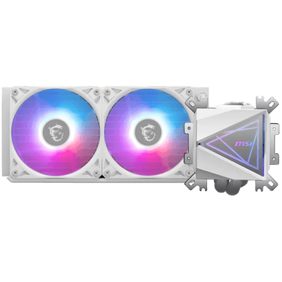 MSI MAG CORELIQUID I240 WHITE 2x 120mm ARGB Fans, Aluminium Radiator, Loop Dynamic Bearing, Intel LGA 1150/1151/1155/1156/1200/1700/1851, AMD AM5/AM4, 3Y Warranty
