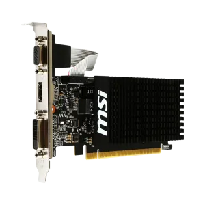 MSI Video Card NVidia GeForce GT 710, 2048MB DDR3, 64-bit, 12.8 GB/s, 1600 Mbps Effective Memory Speed, 954 MHz Clock, PCI Express 2.0, HDMI 1.4, Dual-link DVI-D, D-Sub, 300W Recommended PSU