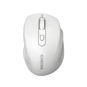 Canyon 6 buttons wireless 2.4Ghz mouse, MX8650A Sensor, DPI up to 1600,Injection case, 3 M life times left and right switches, 2xAAA battery, ABS material, Size: 105x71x40mm, Weight: 59g, white