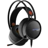 CANYON INTERCEPTOR GH-8A, Gaming headset 3.5mm jack plus USB connector for LED backlight, adjustable microphone and volume control, with 2in1 3.5mm adapter, cable 2M, Black and Orange, 0.36kg