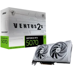MSI Video Card Nvidia GeForce RTX 5070 12G VENTUS 2X OC WHITE, 12GB GDDR7, 192bit, Effective Memory Clock: 28000MHz, Boost: 2542 MHz, 6144 CUDA Cores, PCIe 5.0, 3x DP 2.1b, HDMI 2.1b, RAY TRACING, Dual Fan, 1x16pin, 650W Recommended PSU, 3Y