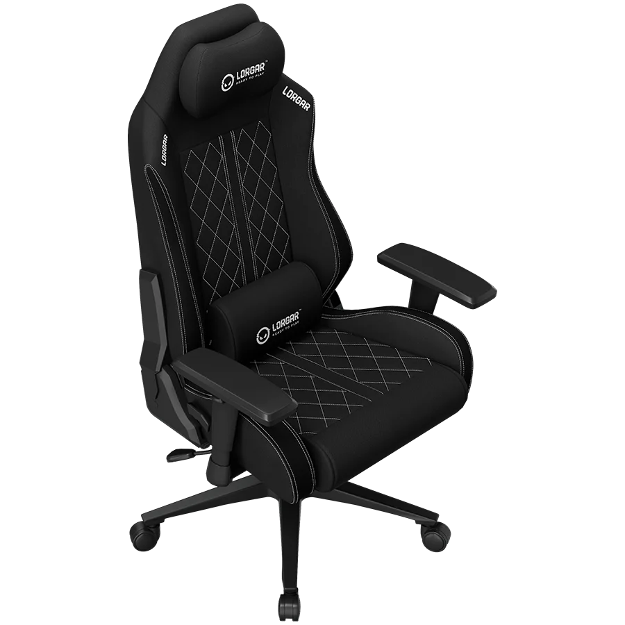 LORGAR CHA41, Ergonomic Gaming Chair Advanced, premium anti-stain fabric, Black/white